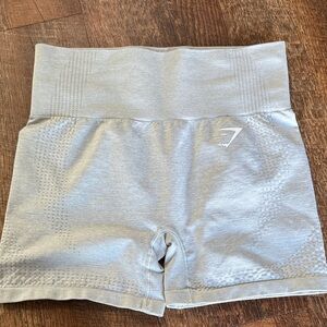 Gymshark Light Gray High-Waisted Shorts